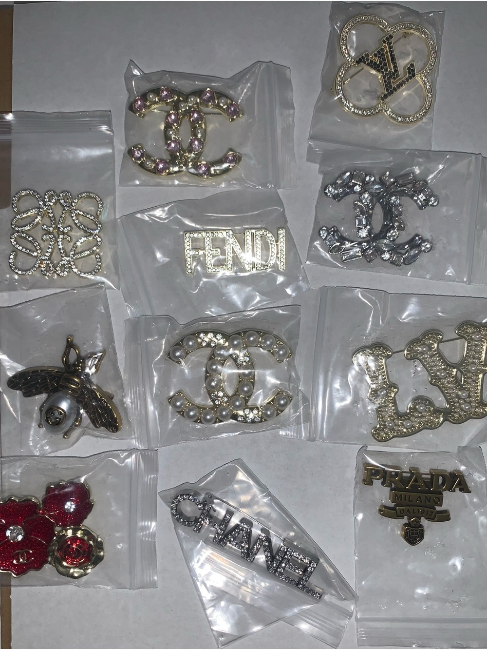 Bulk 10 piece assorted Gold and Silver Fashion Jewelry - Luxury-Inspired Pins